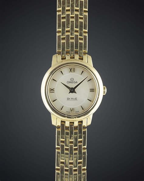 omega gold women watch|omega solid gold ladies watch.